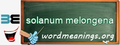 WordMeaning blackboard for solanum melongena